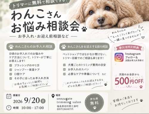 わんこさんお悩み相談会開催のお知らせ